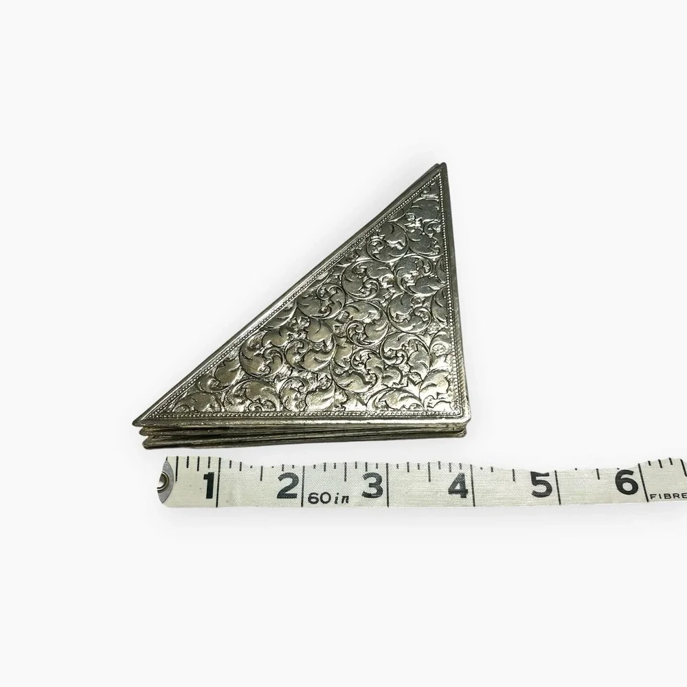 Vintage Godinger Silver Plated Desk Blotter Calendar Corners Guest Book
